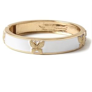 White and Gold Butterfly Bangle